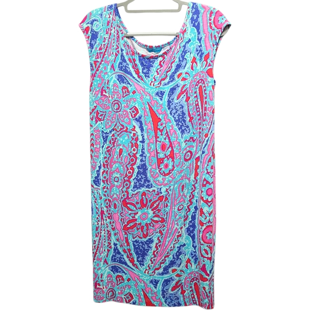 Tori‎ Richard Hawaii Vibrant Paisley Print rock casbah alyssa dress Bright Small